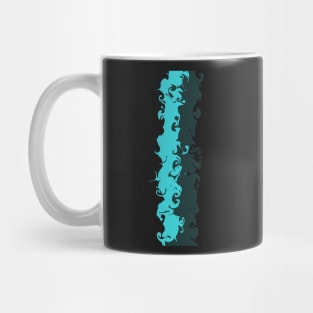 Blue Liquid Swirls Retro Pattern Mug